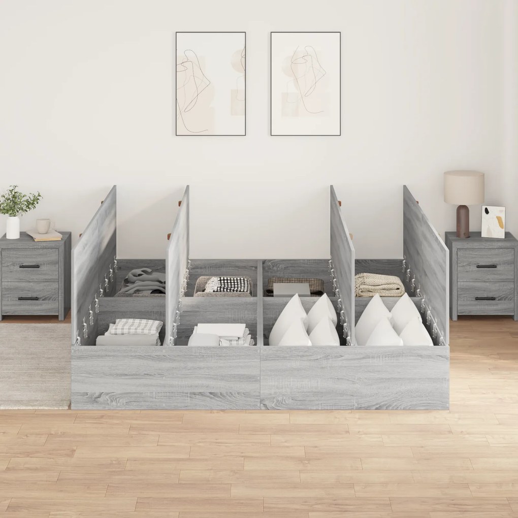 vidaXL Σκελετός Κρεβατιού Γκρι Sonoma 180x200 εκ.