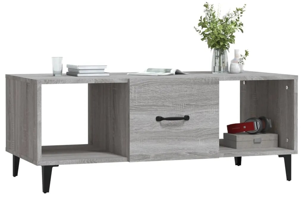 vidaXL Τραπεζάκι Σαλονιού Γκρι Sonoma 102x50x40 εκ. Επεξεργασμένο Ξύλο