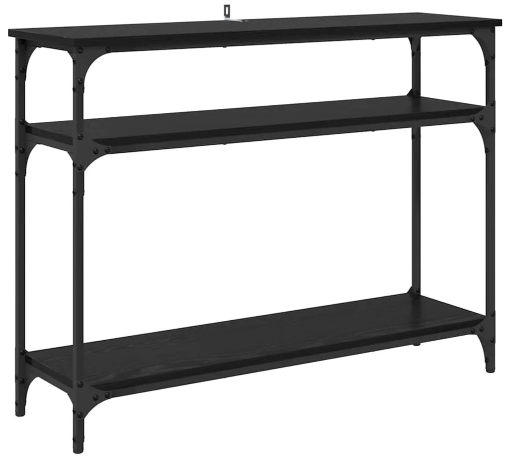 vidaXL Τραπέζι κονσόλας με ράφι Μαύρη Οξυά 100 x 29 x 75 εκ.