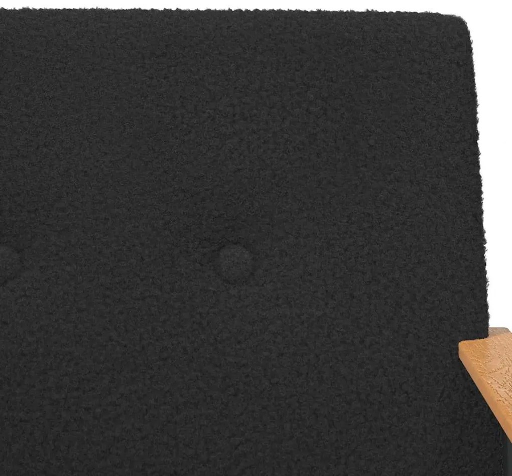 vidaXL Πολυθρόνα Μαύρο 59 x 75 x 78 εκ Κάλαθος ύφασμα με σγουρή υφή