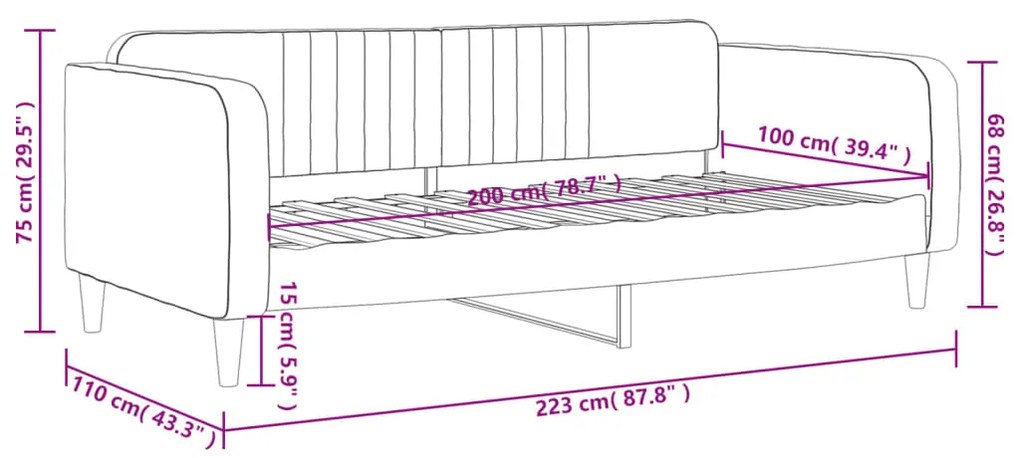 ΚΑΝΑΠΕΣ ΚΡΕΒΑΤΙ ΡΟΖ 100 X 200 ΕΚ. ΒΕΛΟΥΔΙΝΟΣ 354096