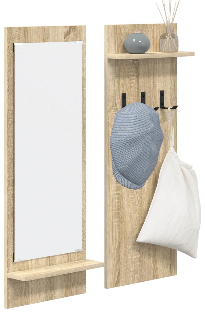 vidaXL Τοίχου Κρεμάστρα Sonoma Oak 70 x 10 x 90 εκ. Επεξεργασμένο ξύλο