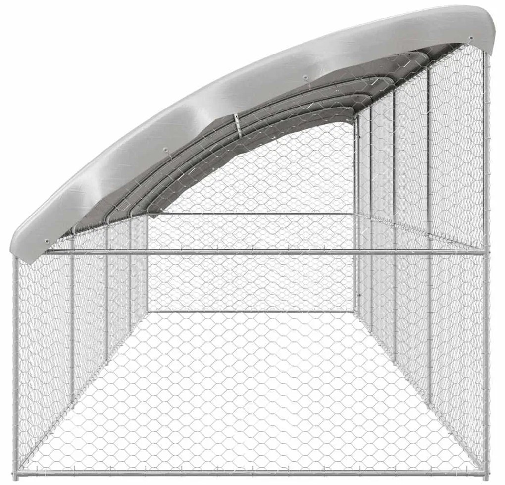 vidaXL Κλουβί Σκύλου με αποθήκευση 4 pcs Ασημί 8 x 2 x 2 m Ατσάλι