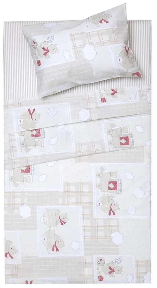 Σεντόνια Βρεφικά Κρις (Σετ 2τμχ) Beige Viopros Λίκνου 80x100cm 100% Βαμβάκι