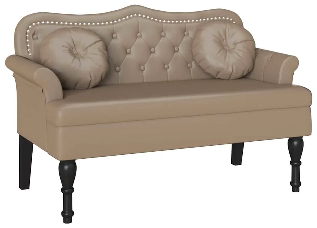 vidaXL Καναπές Chesterfield με μαξιλάρι Καπουτσίνο 120,5 x 65 x 75 εκ.