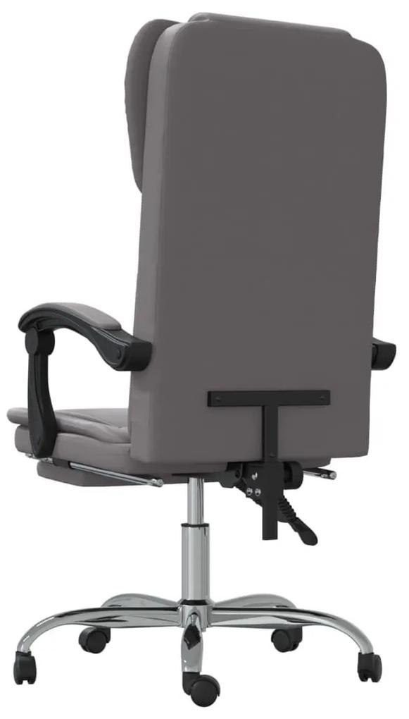 Καρέκλα Γραφείου Ανακλινόμενη Γκρι Συνθετικό δέρμα - Γκρι