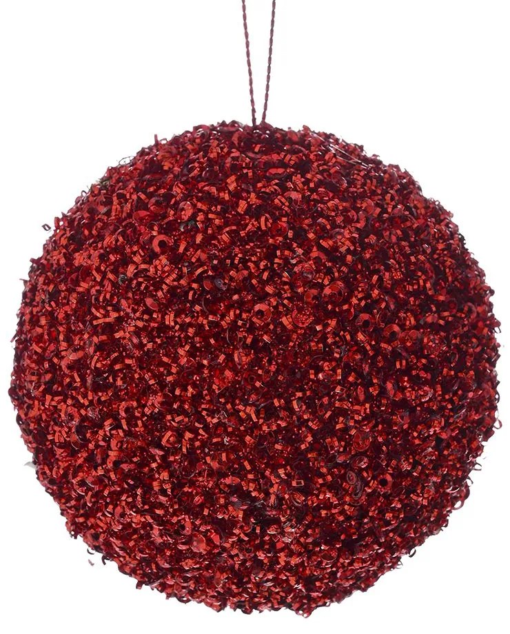 Χριστουγεννιάτικη Μπάλα Polyfoam Κόκκινη Glitter 8εκ. iliadis 83492