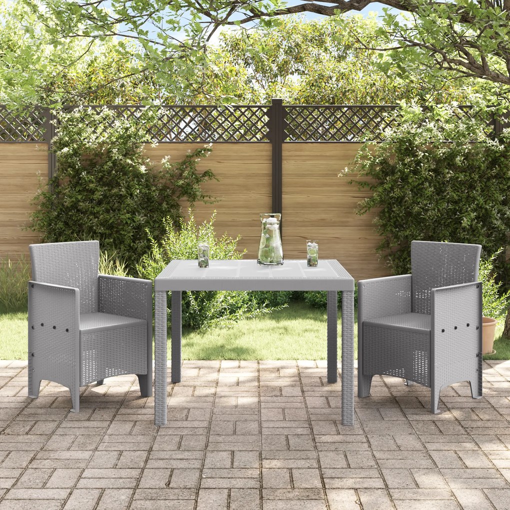 vidaXL Σετ τραπεζαρίας κήπου 3 pcs Ανοιχτό γκρι 100 x 100 x 73 εκ