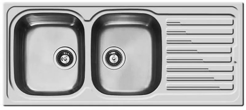 Pyramis Amaltia 2B 1D Ανοξείδωτος Αντιστρεφόμενος Ένθετος Νεροχύτης Σαγρέ Με 2 Γούρνες και Ποδιά 116x50 cm