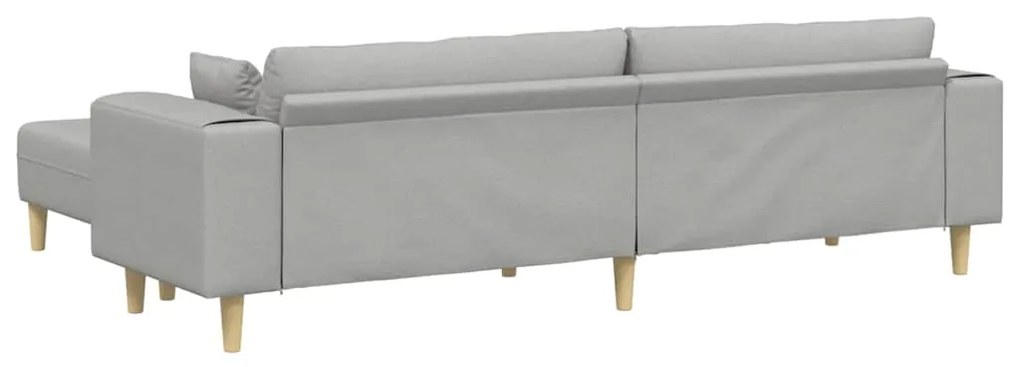 vidaXL Υφασμάτινος καναπές με μαξιλάρι 3 pcs Σκίουρος Γκρί 208 εκ. ύφασμα