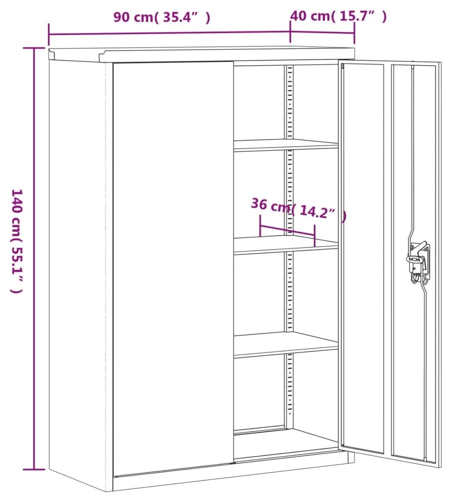 ΑΡΧΕΙΟΘΗΚΗ ΜΑΥΡΗ 90 X 40 X 140 ΕΚ. ΑΤΣΑΛΙΝΗ 339746