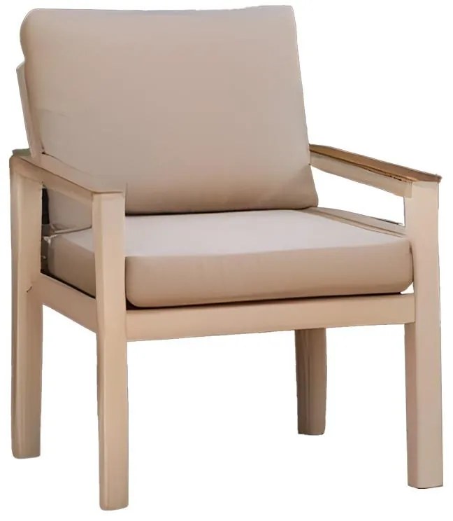 Σετ κήπου Fashionable σετ 4τμχ ύφασμα μπεζ-λευκό αλουμίνιο 118x72x67 εκ.