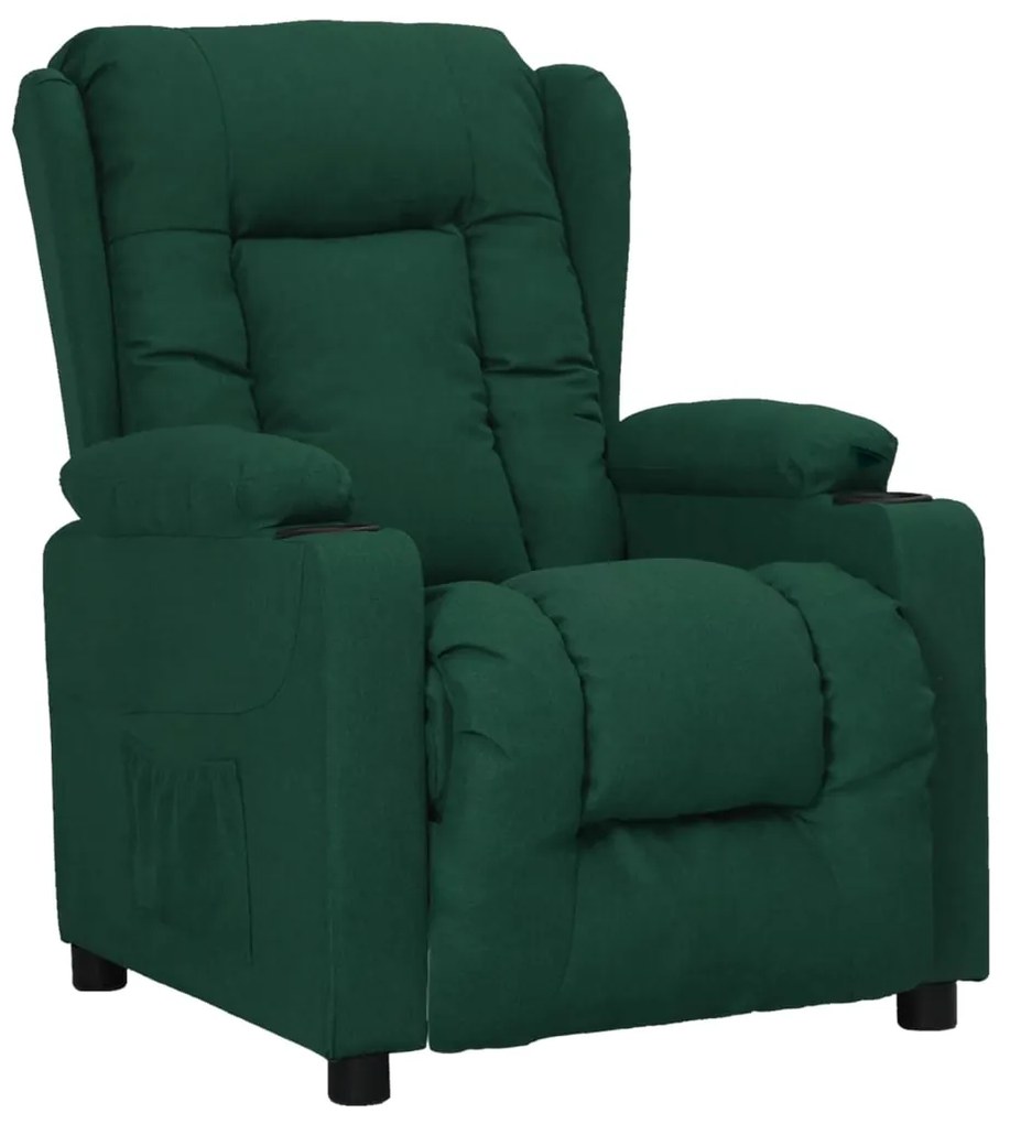 Πολυθρόνα Ανακλινόμενη Σκούρο Πράσινο Υφασμάτινη