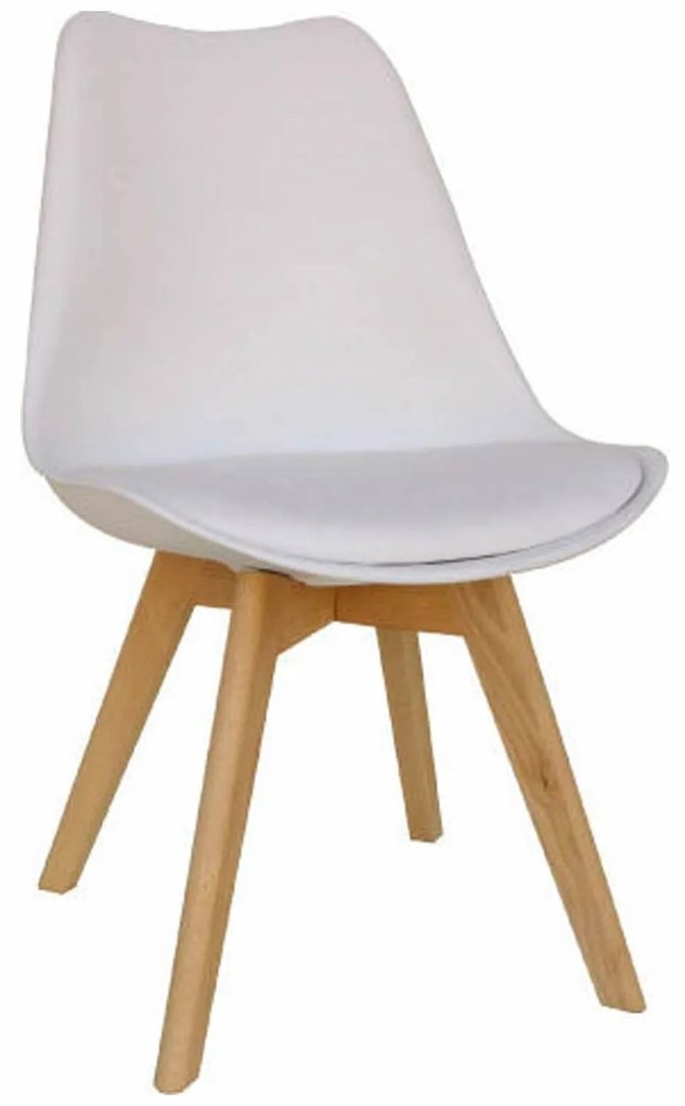 Καρέκλα Logan Plus Λευκή 10-0013 48X58X81cm Wood, Technoderma