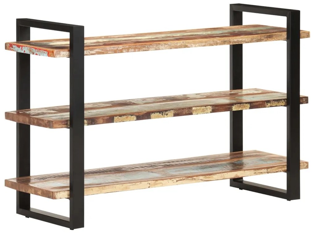 Ραφιέρα με 3 Ράφια 120 x 40 x 75 εκ. Μασίφ Ανακυκλωμένο Ξύλο - Πολύχρωμο