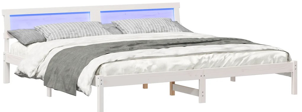 vidaXL Σκελετός Κρεβατιού Λευκό 180 x 200 cm Συμπαγές ξύλο πεύκου