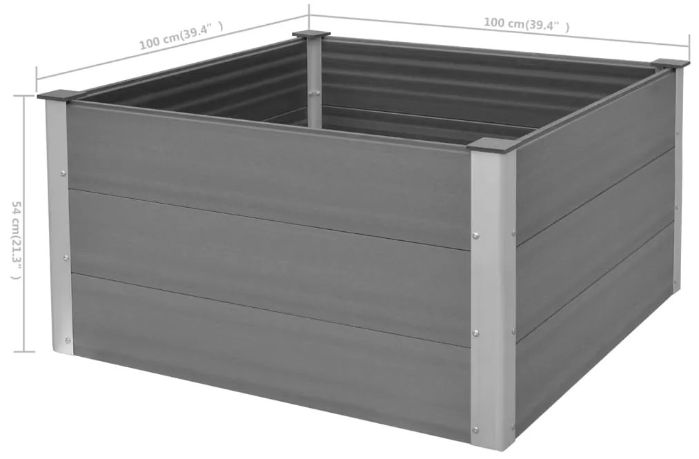 ΖΑΡΝΤΙΝΙΕΡΑ ΥΠΕΡΥΨΩΜΕΝΗ ΓΚΡΙ 100 X 100 X 54 ΕΚ. ΑΠΟ WPC 43605