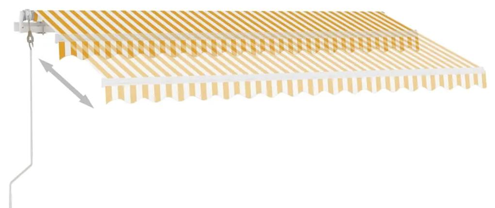 vidaXL Τέντα Αυτόματη Ανεξάρτητη Κίτρινο/Λευκό 450 x 300 εκ.