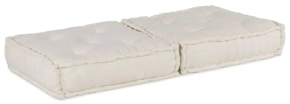 Modular Pouffe Cream 70x70x36 ύφασμα - Κρεμ