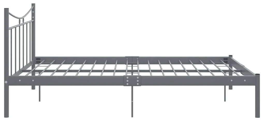 vidaXL Πλαίσιο Κρεβατιού Γκρι 140 x 200 εκ. Μέταλλο