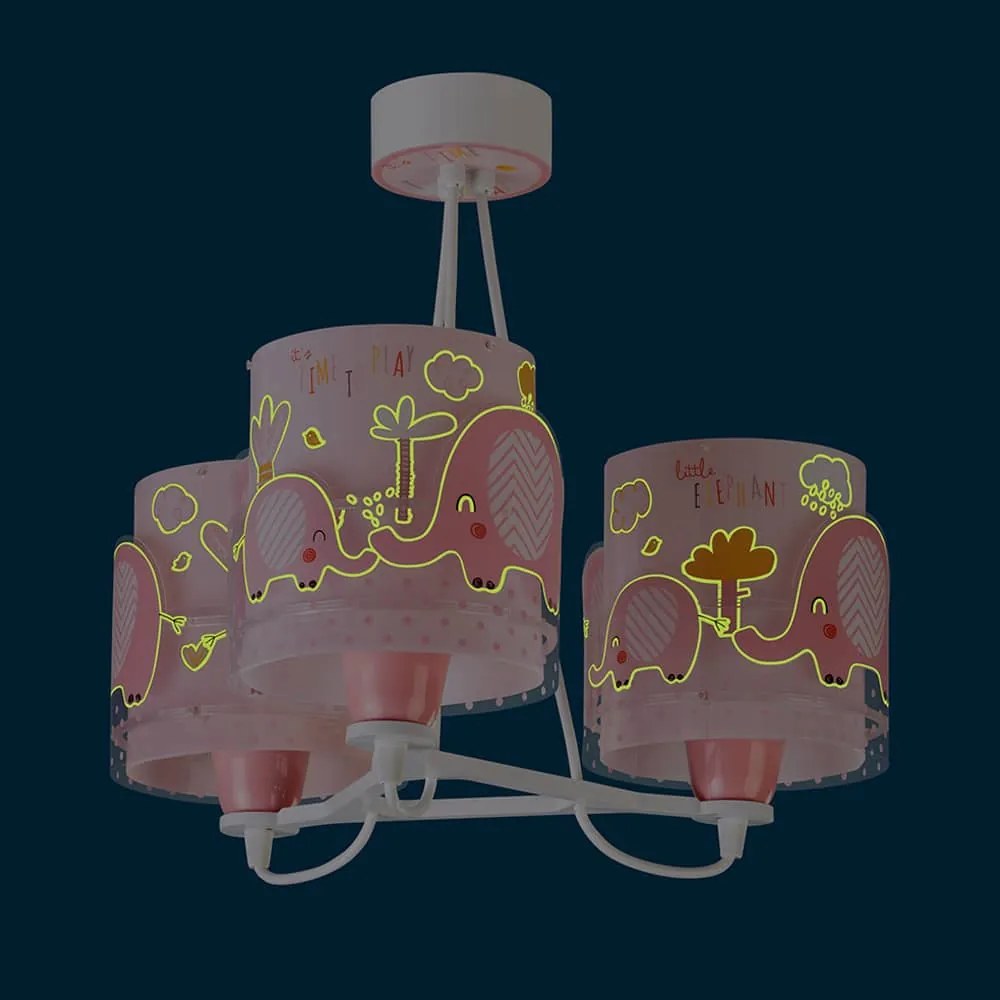 Little Elephant Pink κρεμαστό τρίφωτο οροφής (61337S) (Κατόπιν παραγγελίας 30 ημέρες) - 61337S