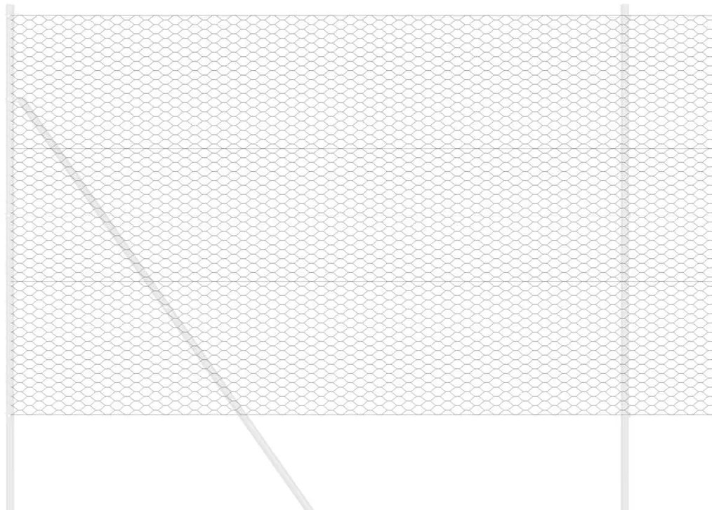 vidaXL Εξαγωνικός φράχτης Γκρι 1.6 x 25 m Ατσάλι