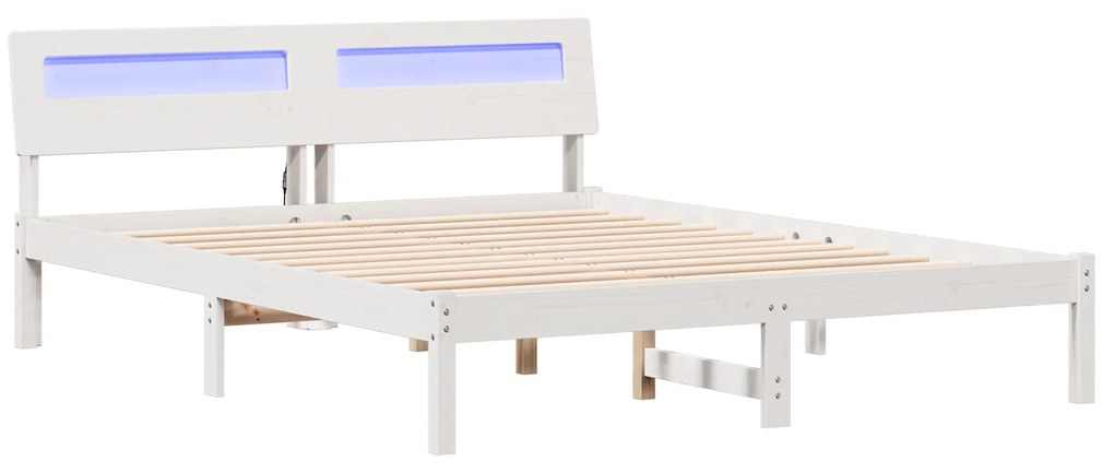 vidaXL Σκελετός Κρεβατιού Λευκό 160 x 200 cm Συμπαγές ξύλο πεύκου