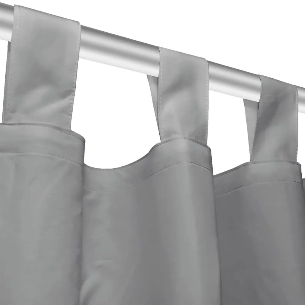 vidaXL Κουρτίνες με Θηλιές 2 τεμ. Γκρι 140 x 225 εκ. από Microsatin