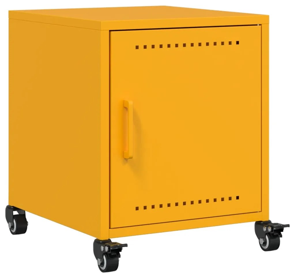 vidaXL Κομοδίνα 2 τεμ. Μουσταρδί 36x39x43,5 εκ. από Χάλυβα