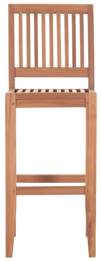 Σκαμπό Μπάρ PAIPER C18110 με Πλάτη Ξύλο ΤΕΑΚ Φυσικό 40x49,5x114Υ εκ. 40x49.5x114 εκ.