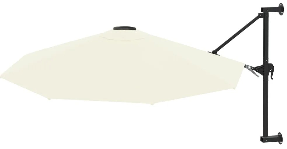 vidaXL Ομπρέλα Τοίχου Λευκό της Άμμου 300 εκ. με Μεταλλικό Ιστό