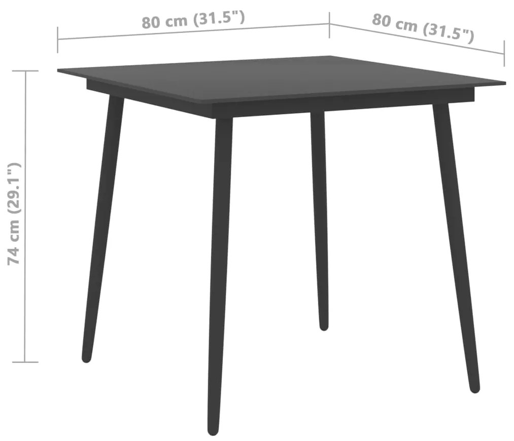 ΤΡΑΠΕΖΑΡΙΑ ΚΗΠΟΥ ΜΑΥΡΗ 80 X 80 X 74 ΕΚ. ΑΠΟ ΑΤΣΑΛΙ / ΓΥΑΛΙ 313114