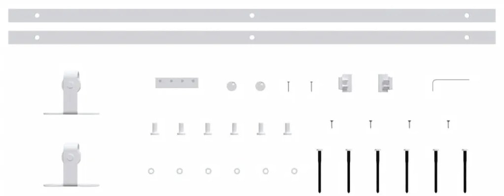 vidaXL Μηχανισμός Συρόμενης Πόρτας Μίνι Λευκή 200 εκ. Ανθρακοχάλυβας