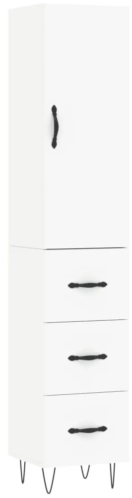 vidaXL Ντουλάπι Λευκό 34,5 x 34 x 180 εκ. από Επεξεργασμένο Ξύλο