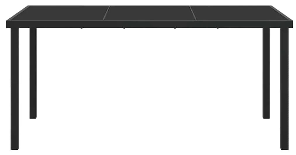 vidaXL Τραπέζι Κήπου Μαύρο 160 x 80 x 73 εκ Μασίφ ξύλο teak