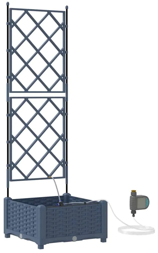 vidaXL Ζαρντινιέρες κήπου Γκρι 40 x 40 x 126 cm Ατσάλι