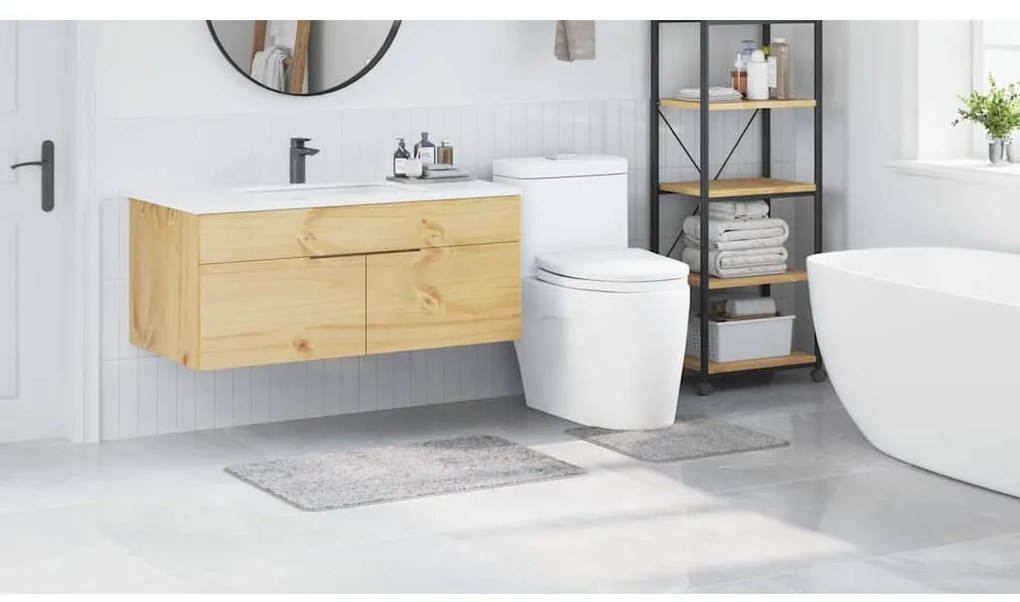 vidaXL Πατάκι μπάνιου 2 pcs Γκρι 50 x 50 cm Πολυπροπυλένιο