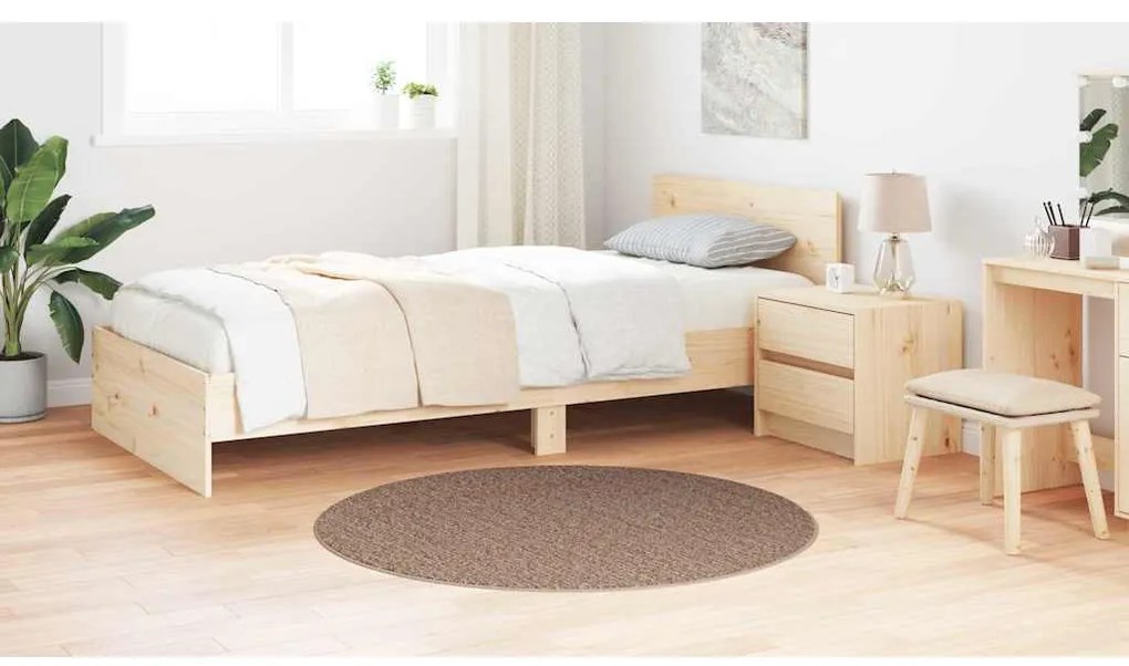 vidaXL Αντιολισθητικό Σαγκί Χαλάκι Καφέ 120 x 120 cm PP
