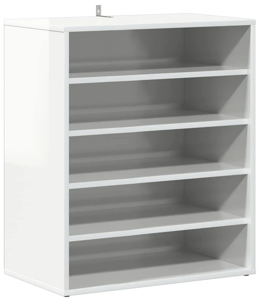 vidaXL Παπουτσοθήκη Γυαλιστερό Λευκό 60 x 35 x 70 εκ. από Μοριοσανίδα