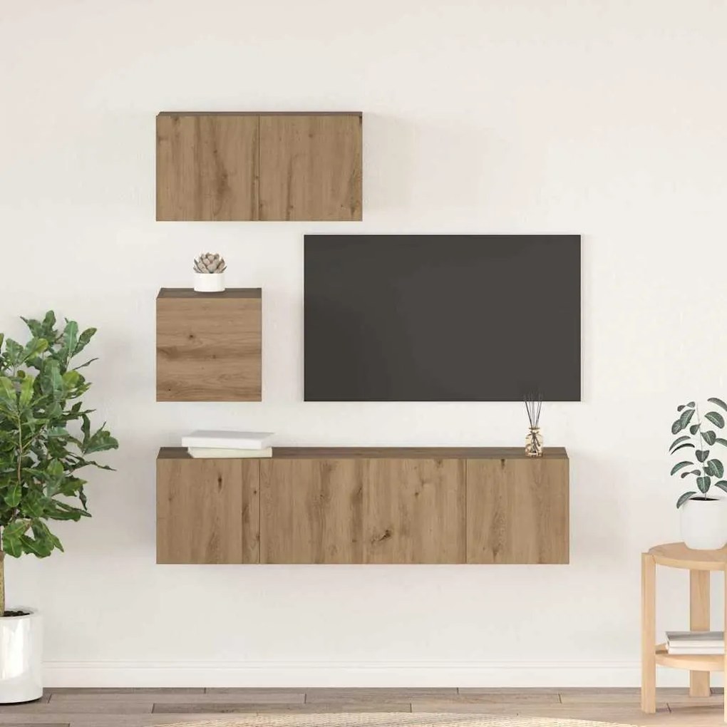vidaXL Σετ επίπλου τηλεόρασης 4 pcs artisan δρυς 60 x 30 x 30 cm