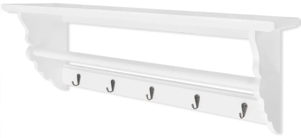 vidaXL Κρεμάστρα σε Μπαρόκ Στυλ Λευκή από MDF