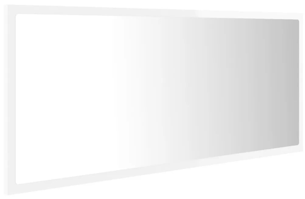 Καθρέφτης Μπάνιου με LED Γυαλ. Λευκό 100x8,5x37εκ. Ακρυλικός - Λευκό