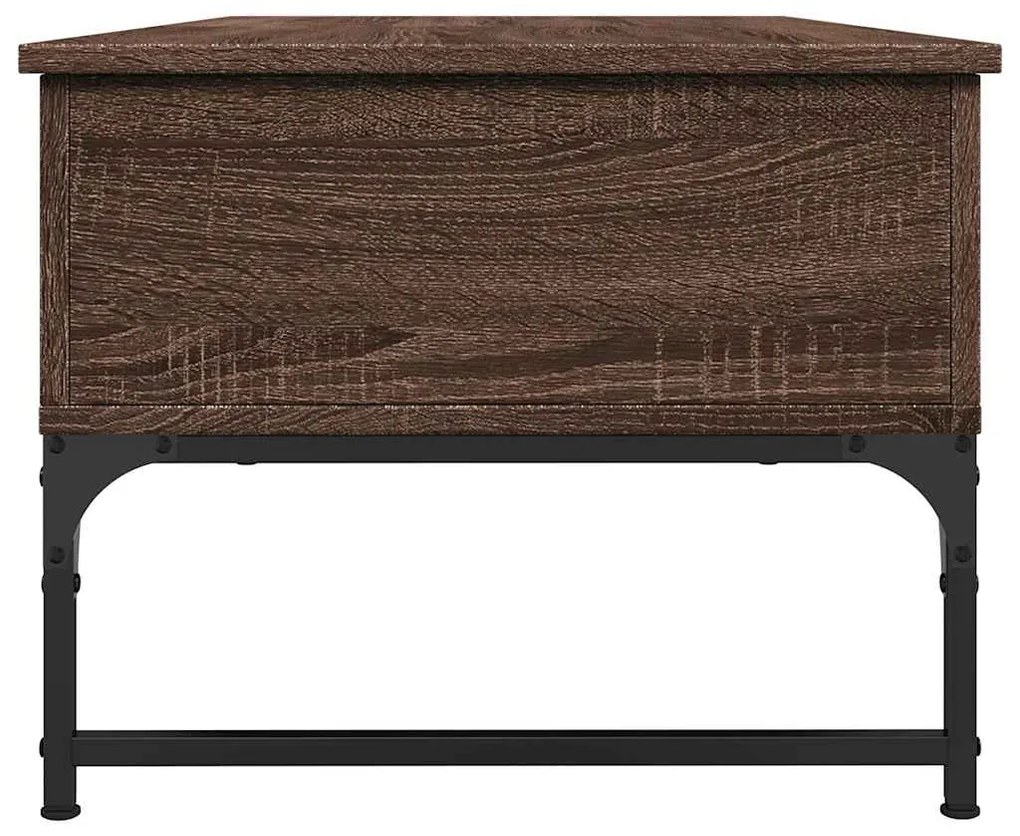 vidaXL Τραπεζάκι Σαλονιού Καφέ Δρυς 100x50x40 εκ. Επ. Ξύλο & Μέταλλο