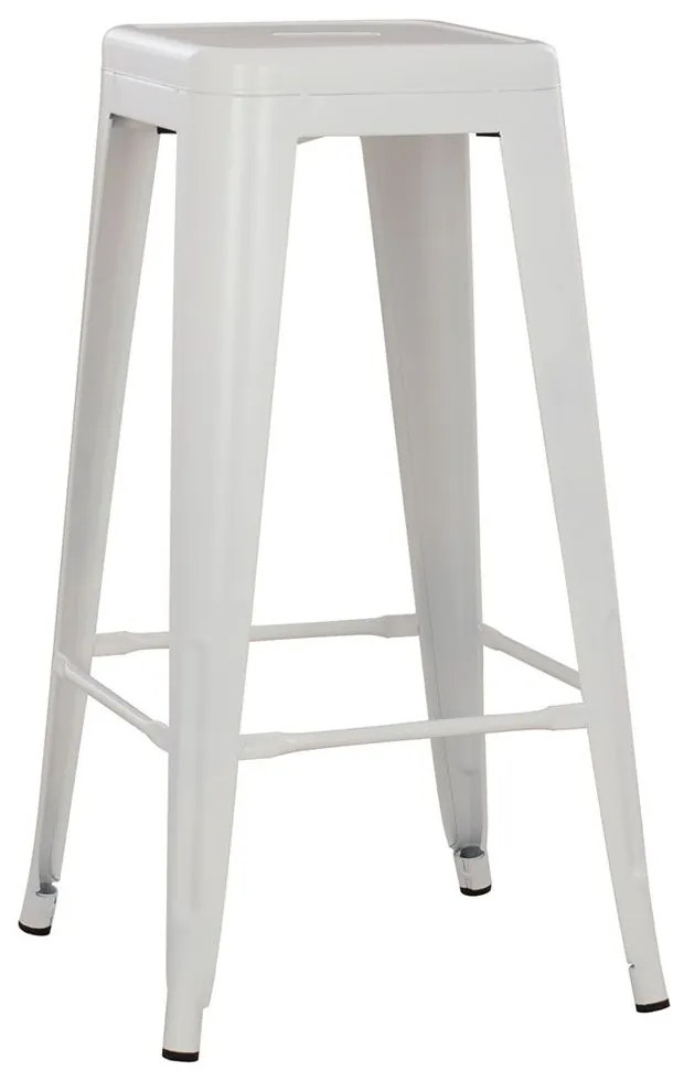 Σκαμπό Melita HM8642.21 43x43x78cm White Metal