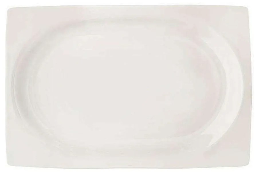 Ραβιέρα Ορθογώνια Quadro Off 55.300.08 24x14cm White Cryspo Trio Porcelain