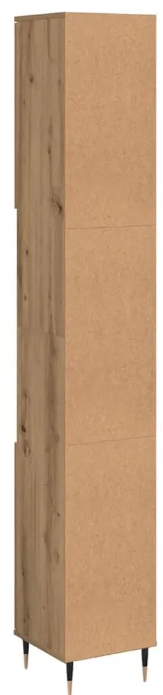 vidaXL Ντουλάπι μπάνιου Δρυς τεχνίτης 30x30x190 cm Κατασκευασμένο ξύλο