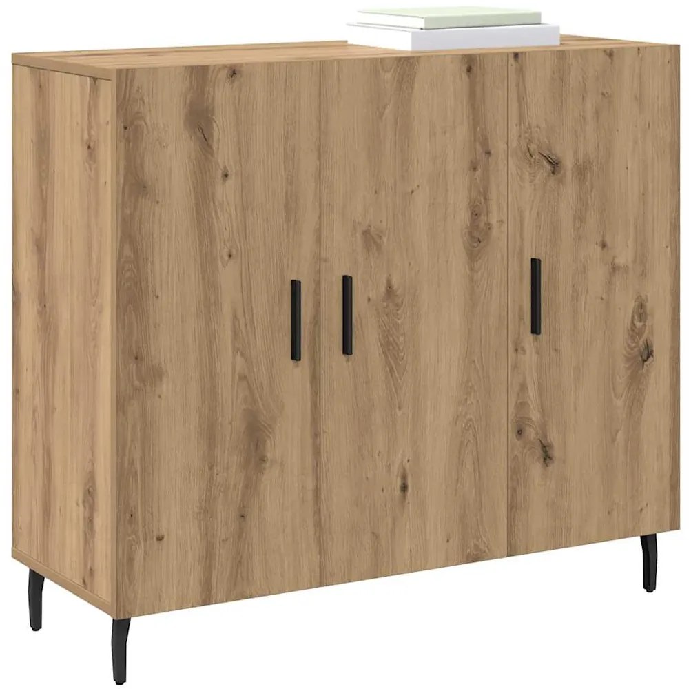 vidaXL Πλαϊνό γραφείο Καφέ 90 x 34 x 80 εκ. Επεξεργασμένο ξύλο