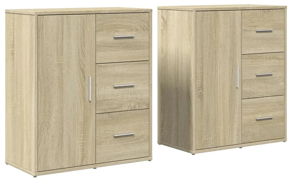 vidaXL Βοηθητικά Ντουλάπια 2 τεμ. Sonoma Δρυς 60x31x70 εκ. Επεξ. Ξύλο