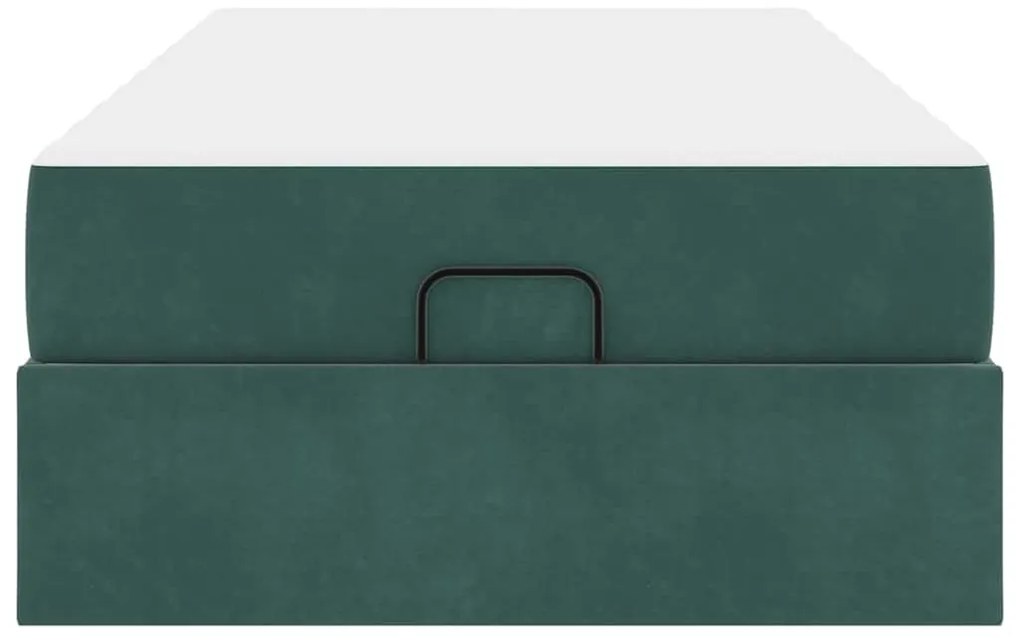 vidaXL Σκελετός κρεβατιού με στρώμα με στρώμα 2 pcs Πράσινο Βελούδο