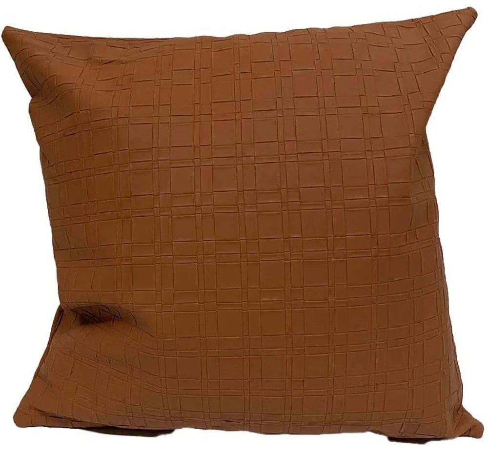 Μαξιλάρι Διακοσμητικό (Με Γέμιση) DWTA1011 Brown Espiel 42X42 Τεχνόδερμα